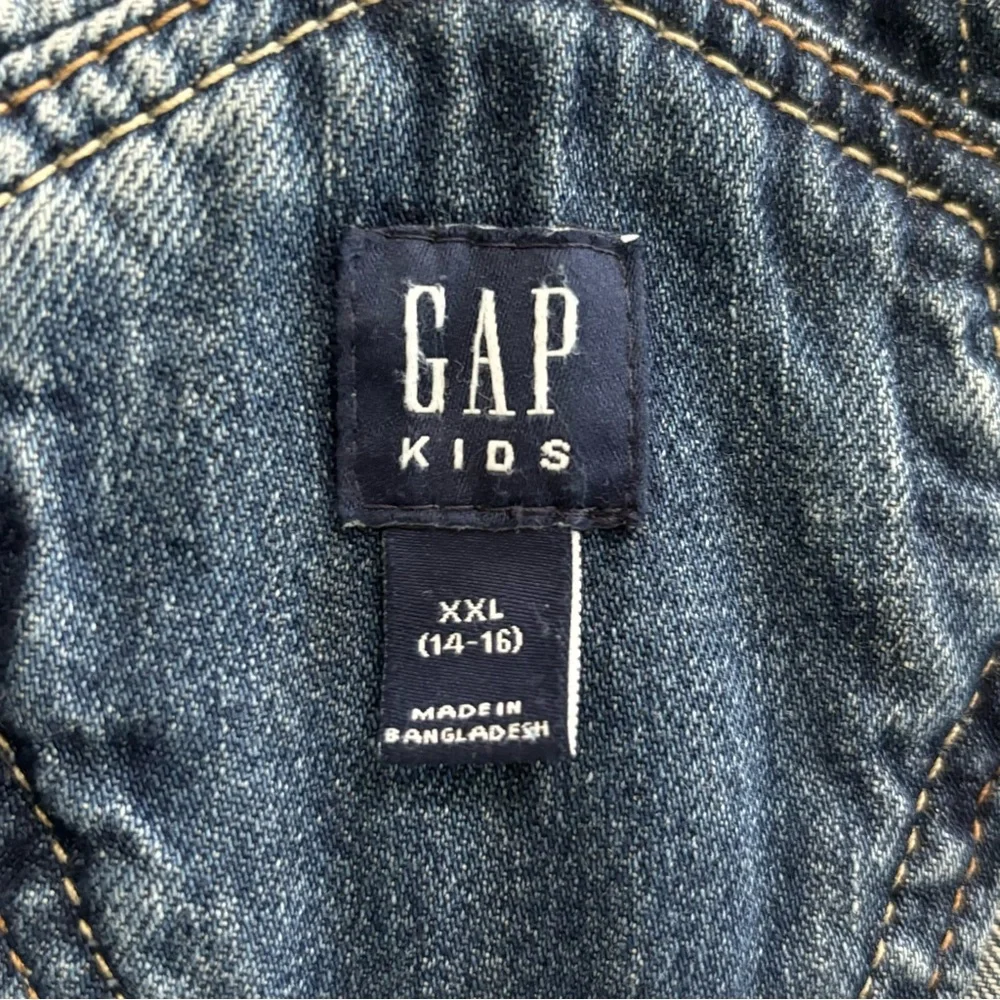 Gap Denim Skirtall Overall Dress Pockets Medium Blue Kid Size‎ XXL or Women’s S